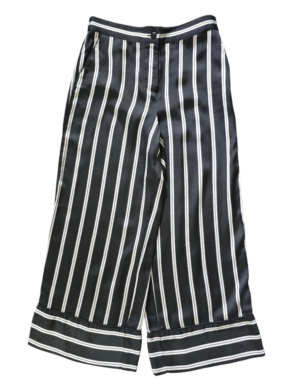 kate spade Black Striped Button-Front Pants